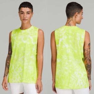 Lululemon All Yours Tank Top in a Marmoleado Tie Dye Highlight Yellow